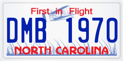 NC license plate DMB1970