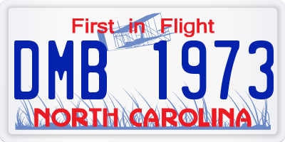 NC license plate DMB1973
