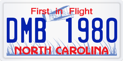 NC license plate DMB1980