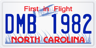 NC license plate DMB1982