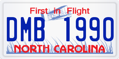 NC license plate DMB1990