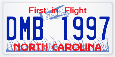 NC license plate DMB1997