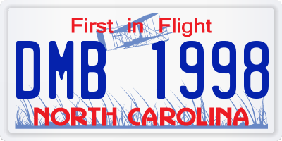 NC license plate DMB1998