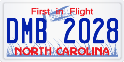 NC license plate DMB2028