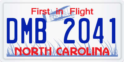 NC license plate DMB2041