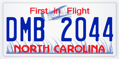 NC license plate DMB2044