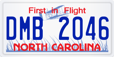 NC license plate DMB2046