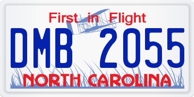 NC license plate DMB2055