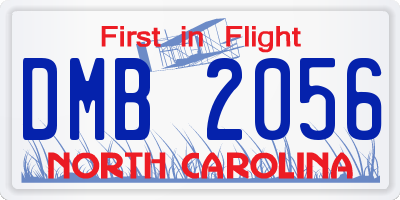 NC license plate DMB2056