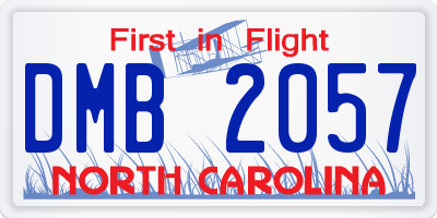 NC license plate DMB2057