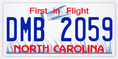 NC license plate DMB2059