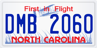 NC license plate DMB2060