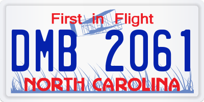 NC license plate DMB2061