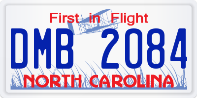 NC license plate DMB2084
