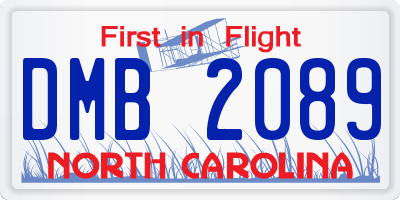 NC license plate DMB2089