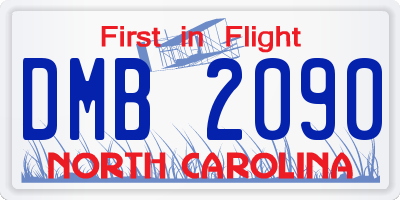 NC license plate DMB2090