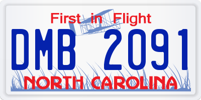 NC license plate DMB2091