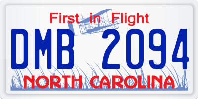 NC license plate DMB2094