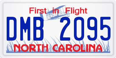 NC license plate DMB2095