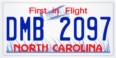 NC license plate DMB2097