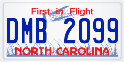 NC license plate DMB2099