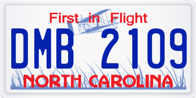 NC license plate DMB2109