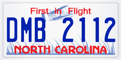 NC license plate DMB2112