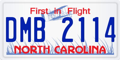 NC license plate DMB2114