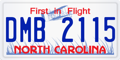 NC license plate DMB2115