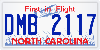 NC license plate DMB2117