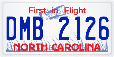 NC license plate DMB2126