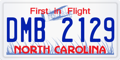 NC license plate DMB2129