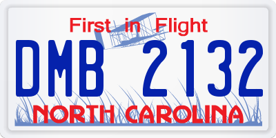 NC license plate DMB2132