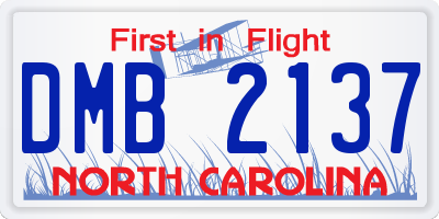 NC license plate DMB2137