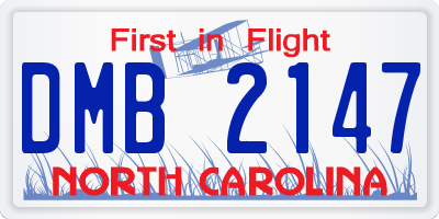 NC license plate DMB2147