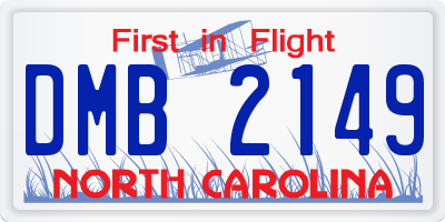 NC license plate DMB2149
