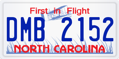 NC license plate DMB2152