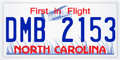 NC license plate DMB2153