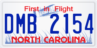 NC license plate DMB2154