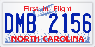 NC license plate DMB2156