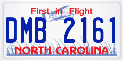 NC license plate DMB2161