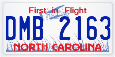 NC license plate DMB2163