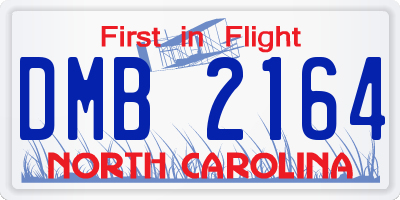 NC license plate DMB2164