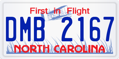 NC license plate DMB2167