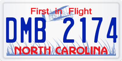NC license plate DMB2174