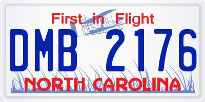 NC license plate DMB2176