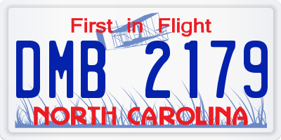 NC license plate DMB2179