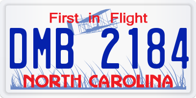 NC license plate DMB2184