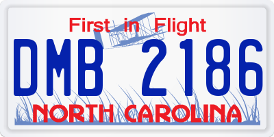 NC license plate DMB2186