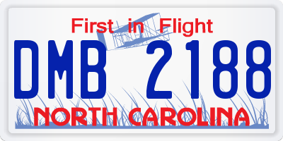 NC license plate DMB2188